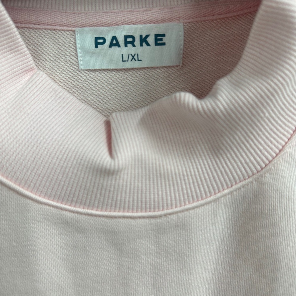 Parke Light Pink Crewneck Sweatshirt with Arch Logo - Picture 3 of 5